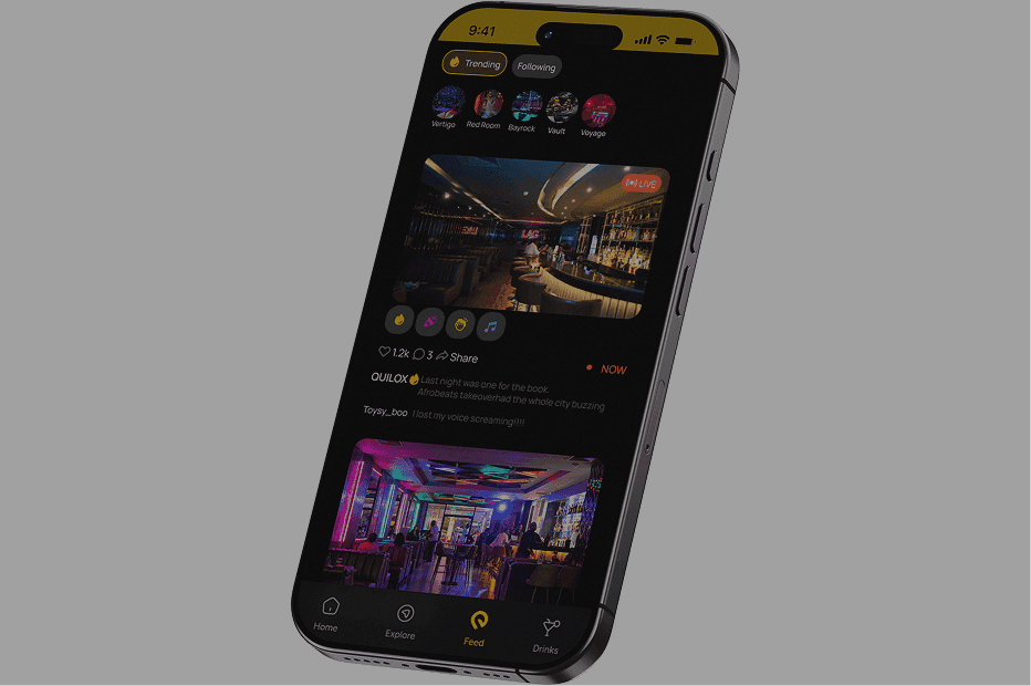 iExplore Live Feed screen